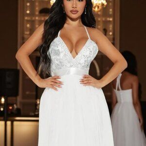 Let's Dance "Haute Monde" Tulle Maxi Dress - Off White/NWT